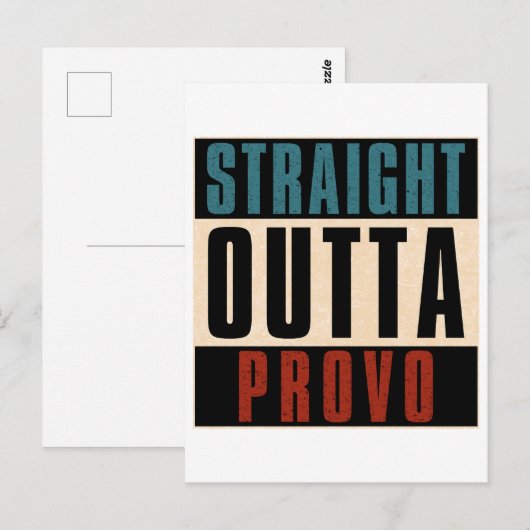 Straight Outta Provo Utah UT Briefkaart (Voorkant / Achterkant)