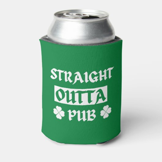 Straight Outta Pub St Patricks Day Blikjeskoeler (Blikje Achterkant)