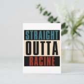 Straight Outta Racine Wisconsin WI Briefkaart (Staand voorkant)