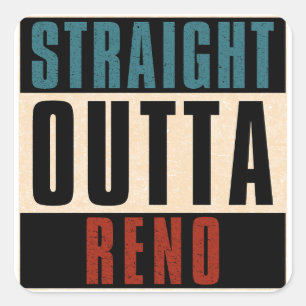 Straight Outta Reno Nevada NV Vierkante Sticker