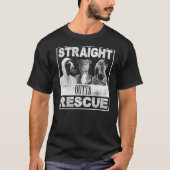 Straight Outta Rescue Pit Bull T Shirt PitBull Dog (Voorkant)