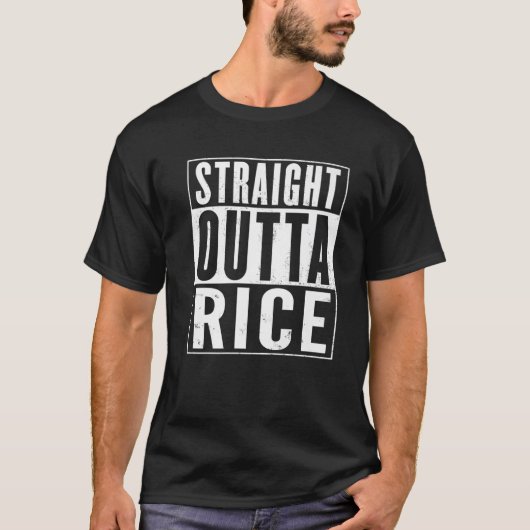 Straight Outta Rice  Distress Funny T-shirt (Voorkant)