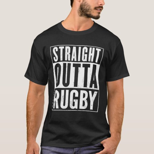 Straight Outta Rugby Funny T-shirt (Voorkant)