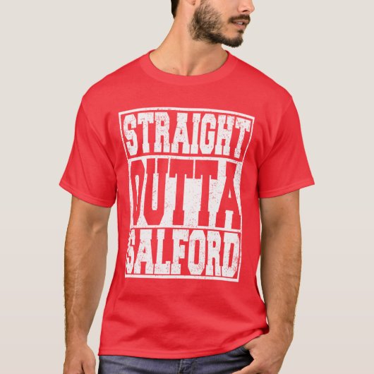 Straight Outta Salford grappig T-shirt (Voorkant)