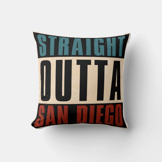 Straight Outta San Diego Californië Verenigde Stat Kussen (Voorkant)