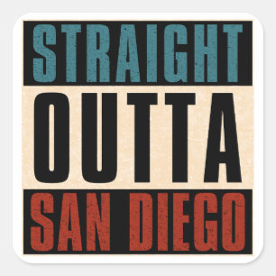 Straight Outta San Diego Californië Verenigde Stat Vierkante Sticker