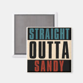 Straight Outta Sandy Utah UT Magneet (Voorkant / Achterkant)