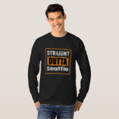 Straight Outta Seattle Washington USA Retro Distre T-shirt (Voorkant volledig)