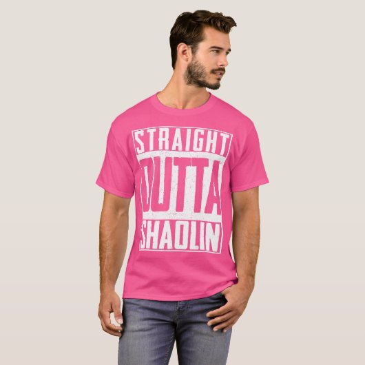 Straight Outta Shaolin Temple Buddha Chinese Kung T-shirt (Voorkant volledig)