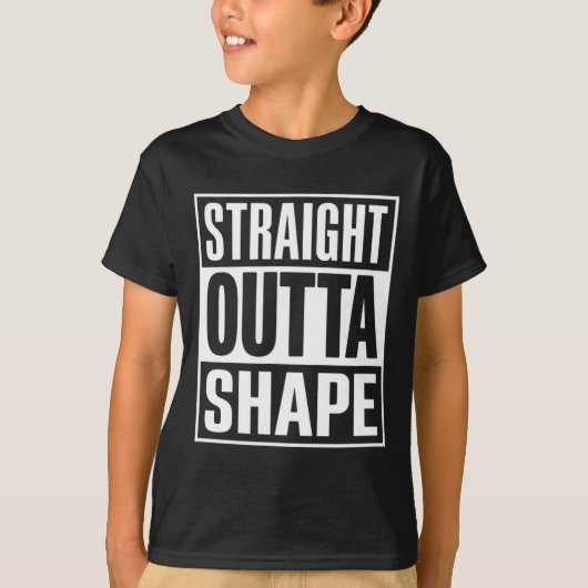 Straight Outta Shape - Funny Workout Gym Shredded T-shirt (Voorkant)