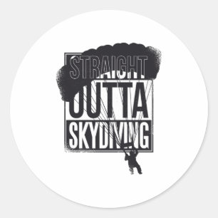 Straight Outta Skydiving Ronde Sticker