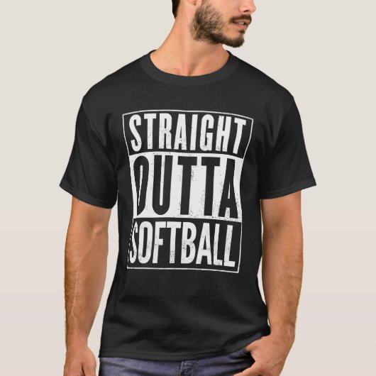 Straight Outta Softball Funny T-shirt (Voorkant)