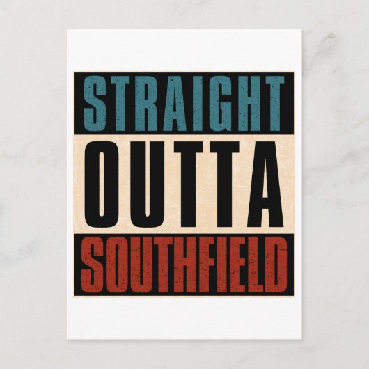 Straight Outta Southfield Michigan MI Briefkaart (Voorkant)