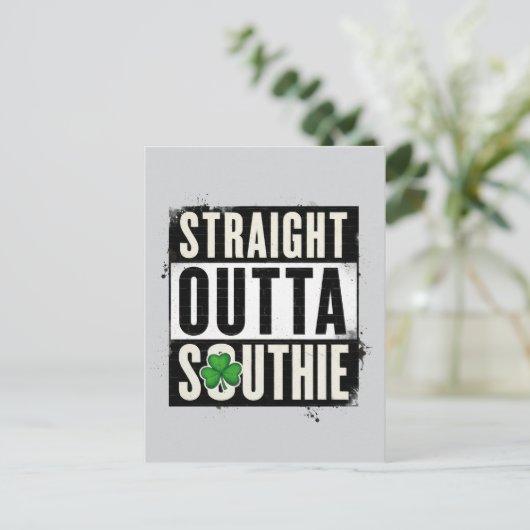 Straight Outta Southie Briefkaart (Staand voorkant)