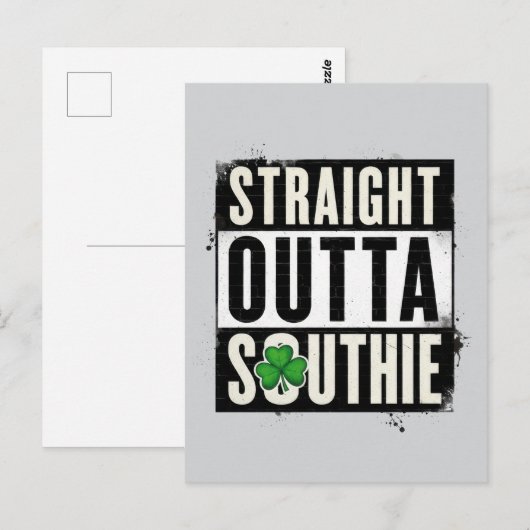 Straight Outta Southie Briefkaart (Voorkant / Achterkant)