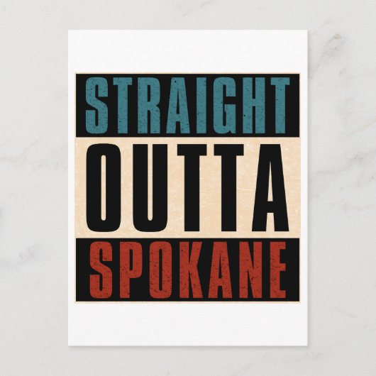 Straight Outta Spokane Washington WA Briefkaart (Voorkant)
