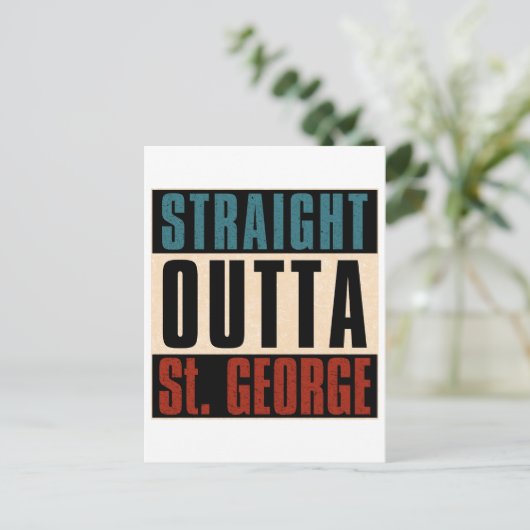 Straight Outta St. George Utah UT Briefkaart (Staand voorkant)