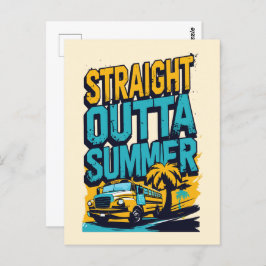 Straight Outta Summer - Retro Terug naar school Briefkaart