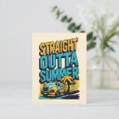 Straight Outta Summer - Retro Terug naar school Briefkaart (Staand voorkant)
