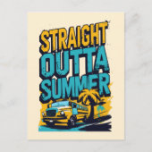 Straight Outta Summer - Retro Terug naar school Briefkaart (Voorkant)