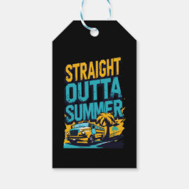 Straight Outta Summer - Retro Terug naar school Cadeaulabel