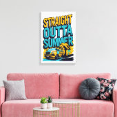 Straight Outta Summer - Retro Terug naar school Canvas Afdruk (Insitu (Woonkamer))