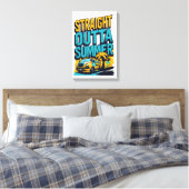 Straight Outta Summer - Retro Terug naar school Canvas Afdruk (Insitu (Slaapkamer))