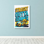 Straight Outta Summer - Retro Terug naar school Canvas Afdruk (Insitu (Houten vloer))