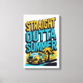 Straight Outta Summer - Retro Terug naar school Canvas Afdruk (Voorkant)