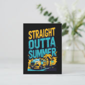 Straight Outta Summer - Retro Terug naar school Feestdagenkaart (Staand voorkant)