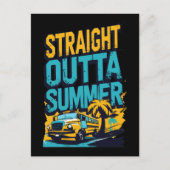 Straight Outta Summer - Retro Terug naar school Feestdagenkaart (Voorkant)
