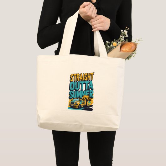 Straight Outta Summer - Retro Terug naar school Grote Tote Bag (Voorkant (product))