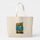 Straight Outta Summer - Retro Terug naar school Grote Tote Bag (Achterkant)