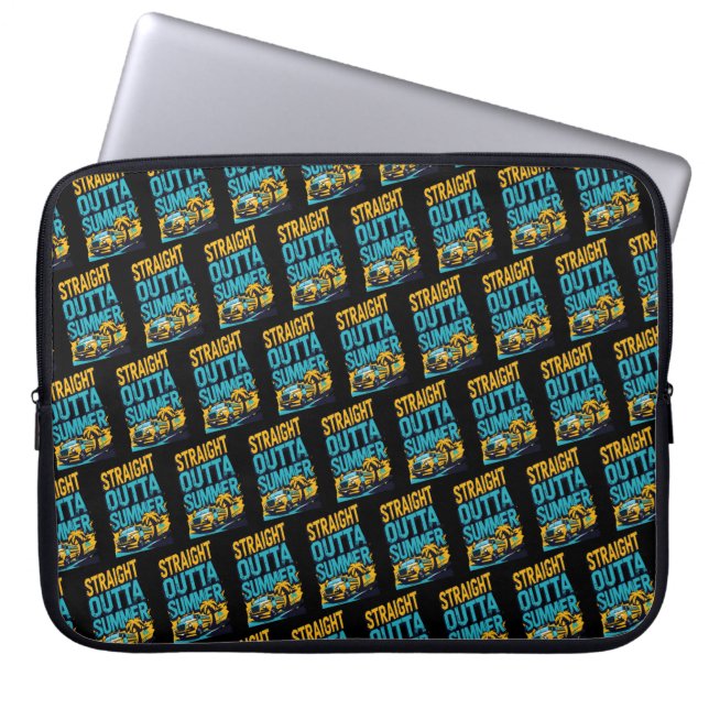 Straight Outta Summer - Retro Terug naar school Laptop Sleeve (Voorkant)