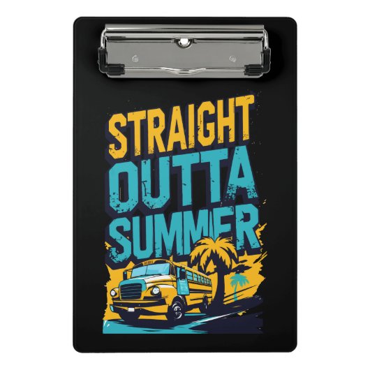 Straight Outta Summer - Retro Terug naar school Mini Klembord (Voorkant)