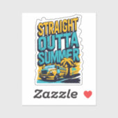 Straight Outta Summer - Retro Terug naar school Sticker (Vel)