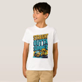Straight Outta Summer - Retro Terug naar school T-shirt (Voorkant volledig)