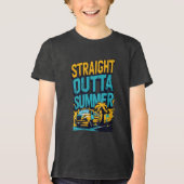 Straight Outta Summer - Retro Terug naar school Tri-Blend Shirt (Voorkant)