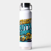 Straight Outta Summer - Retro Terug naar school Waterfles (Achterkant)