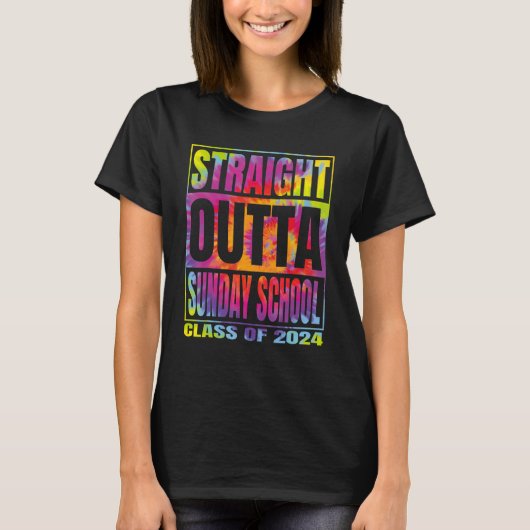 Straight Outta Sunday School Graduation 2024 Class T-shirt (Voorkant)