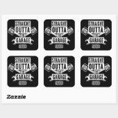 Straight Outta The Garage Mechanic Vierkante Sticker (Vel)