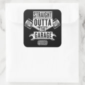 Straight Outta The Garage Mechanic Vierkante Sticker (Tas)