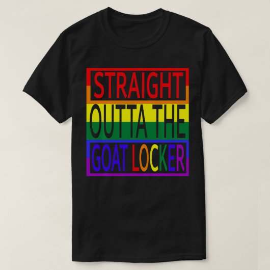 Straight Outta the Goat Locker (Chief Navy) Rainbo T-shirt (Design voorkant)
