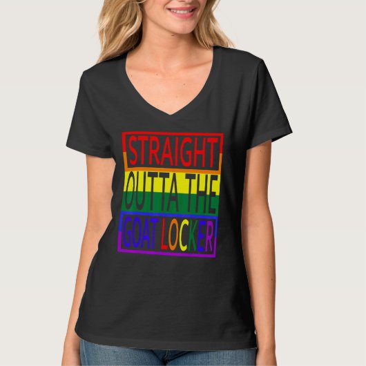 Straight Outta The Goat Locker Navy Chief Rainbow  T-shirt (Voorkant)
