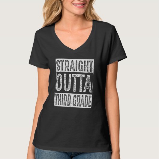 Straight Outta Third Grade  3rd Grade Graduation T-shirt (Voorkant)