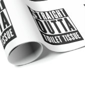 Straight Outta Toilet Tissue Funny Prepper Gifts Cadeaupapier (Rol Hoek)