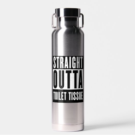 Straight Outta Toilet Tissue Funny Prepper Gifts Waterfles (Voorkant)