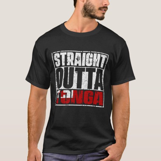Straight Outta Tonga-vlag T-shirt (Voorkant)