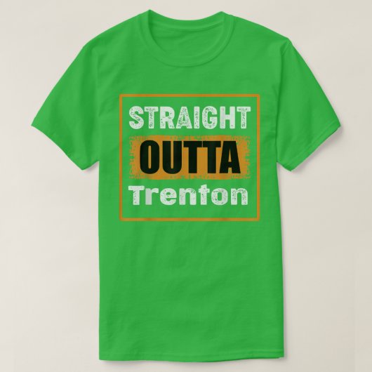 Straight Outta Trenton New Jersey USA Retro Distre T-shirt (Design voorkant)