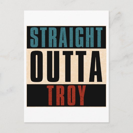 Straight Outta Troy Michigan MI Briefkaart (Voorkant)